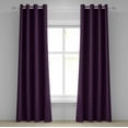 thumbnail image 1 of Ambesonne Eggplant Grommet Curtain, Swirl Leaf Details, 50" x 96", Eggplant Purple, 1 of 6