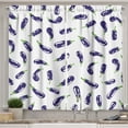 thumbnail image 1 of Ambesonne Eggplant Kitchen Curtains, Eggplants Food Cartoon, 55"x39", Purple and White, 1 of 3