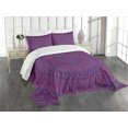 thumbnail image 1 of Ambesonne Eggplant Quilted Bedspread Set 3 Pcs, Vintage Purple Mandala, King Size, Purple, 1 of 5