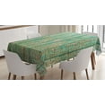 thumbnail image 1 of Ambesonne Egypt Tablecloth Rectangular Table Cover, Hieroglyphs Wooden Board, 60"x90", Seafoam, 1 of 4