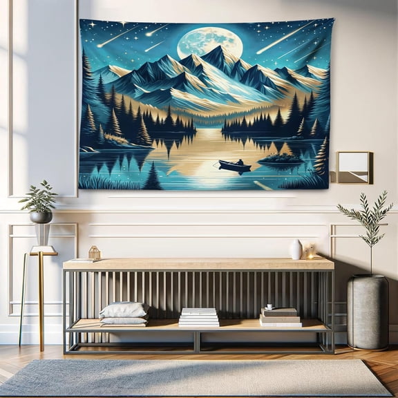 Ambesonne Egypt Tapestry, Hieroglyphs on Wooden Board Mystic Egyptian Mummy Motherland Culture Image, Wide Wall Hanging for Bedroom Living Room Dorm, 60" X 40", Seafoam