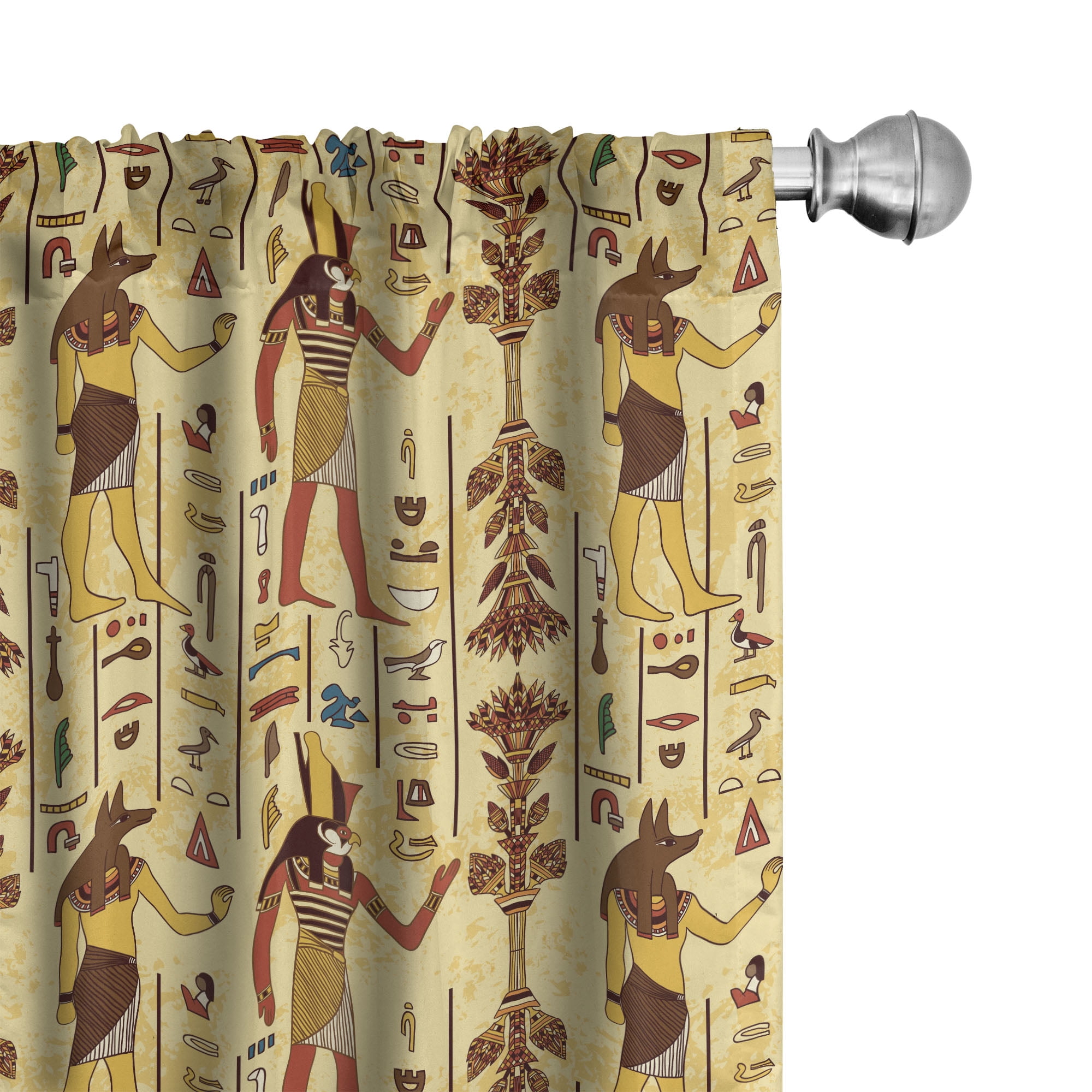 Ambesonne Egyptian Curtains, Grunge and Retro Timeless, Pair of 28"x95