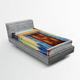 thumbnail image 1 of Ambesonne Egyptian Fitted Sheet, Egypt Building, Twin XL Size, Multicolor, 1 of 3