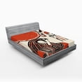 thumbnail image 1 of Ambesonne Egyptian Fitted Sheet, Old Language, Full Size, Red Cream, 1 of 3