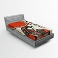 thumbnail image 1 of Ambesonne Egyptian Fitted Sheet, Old Language, Twin XL Size, Red Cream, 1 of 3