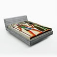 thumbnail image 1 of Ambesonne Egyptian Fitted Sheet, Papyrus Building, Full Size, Multicolor, 1 of 2