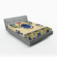 thumbnail image 1 of Ambesonne Egyptian Fitted Sheet, Scarab Eye Motif, Queen Size, Multicolor, 1 of 2