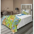 thumbnail image 1 of Ambesonne Egyptian Fitted & Top Sheet Set with Sham, Pharaoh Crown, Multicolor, 1 of 4