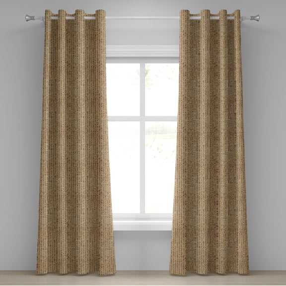 Ambesonne Egyptian Grommet Curtain, Ancinet Hieroglyphs, 50" x 120", Sand Brown Black