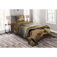 thumbnail image 1 of Ambesonne Egyptian Quilted Bedspread Set 2 Pcs, Pyramids with Clouds Image, Twin Size, Cream Orange, 1 of 3