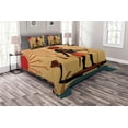 thumbnail image 1 of Ambesonne Egyptian Quilted Bedspread Set 3 Pcs, Design Eye and Boat Theme, Queen Size, Multicolor, 1 of 4