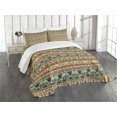 thumbnail image 1 of Ambesonne Egyptian Quilted Bedspread Set 3 Pcs, Lily Scarab, King Size, Multicolor, 1 of 5