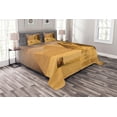 thumbnail image 1 of Ambesonne Egyptian Quilted Bedspread Set 3 Pcs, Sphinx Old Face, King Size, Amber Sand Brown, 1 of 3