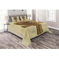 thumbnail image 1 of Ambesonne Egyptian Quilted Coverlet 3 Pcs, Antique Culture Sign, Queen Size, Cream Orange, 1 of 3