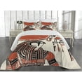 thumbnail image 1 of Ambesonne Egyptian Quilted Coverlet 3 Pcs, Old Language, King Size, Red Cream, 1 of 4