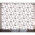 thumbnail image 1 of Ambesonne Eiffel Curtains 2 Panel Set, Shoes Lipstick Perfume, 108" x 90", Ruby Black White, 1 of 3