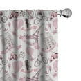 thumbnail image 1 of Ambesonne Eiffel Curtains, Love in Paris Bridal Pink, Pair of 28"x63", Rose Black White, 1 of 5