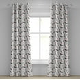 thumbnail image 1 of Ambesonne Eiffel Grommet Curtain, Shoes Lipstick Perfume, 50" x 108", Ruby Black White, 1 of 6