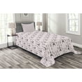 thumbnail image 1 of Ambesonne Eiffel Quilted Bedspread Set 2 Pcs, Polka Dots Hearts, Twin Size, Pale Pink Black White, 1 of 3