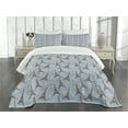 thumbnail image 1 of Ambesonne Eiffel Quilted Bedspread Set 3 Pcs, Retro Bicycles Landmark, Queen Size, Brown Pale Blue, 1 of 5