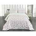 thumbnail image 1 of Ambesonne Eiffel Quilted Bedspread Set 3 Pcs, Tasty Retro Macaroons, Queen Size, Pink Grey White, 1 of 3
