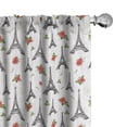 thumbnail image 1 of Ambesonne Eiffel Tower Curtains, Parisian Rose Romance, Pair of 28"x63", Multicolor, 1 of 5