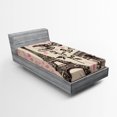 thumbnail image 1 of Ambesonne Eiffel Tower Fitted Sheet, Bakery in Paris Eiffel, Twin Size, Pink Dark Brown, 1 of 2