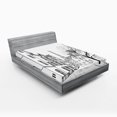 thumbnail image 1 of Ambesonne Eiffel Tower Fitted Sheet, Paris Street Art, Queen Size, Black White, 1 of 2