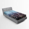 thumbnail image 1 of Ambesonne Eiffel Tower Fitted Sheet, View of Eiffel Tower, Twin XL Size, Pale Blue Brown, 1 of 2