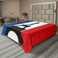 thumbnail image 1 of Ambesonne Eiffel Tower Flat Sheet, Geometric French Flag, King Size, Cobalt Blue Dark Coral, 1 of 1