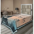 thumbnail image 1 of Ambesonne Eiffel Tower Flat Sheet, Greeting from Paris, Twin Size, Peach Dark Slate Blue, 1 of 1