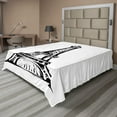 thumbnail image 1 of Ambesonne Eiffel Tower Flat Sheet, Monochrome Landmark, Full Size, Charcoal Grey White, 1 of 1