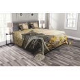 thumbnail image 1 of Ambesonne Eiffel Tower Quilted Bedspread Set 3 Pcs, Romantic Love Fall, King Size, Beige Charcoal Grey, 1 of 3