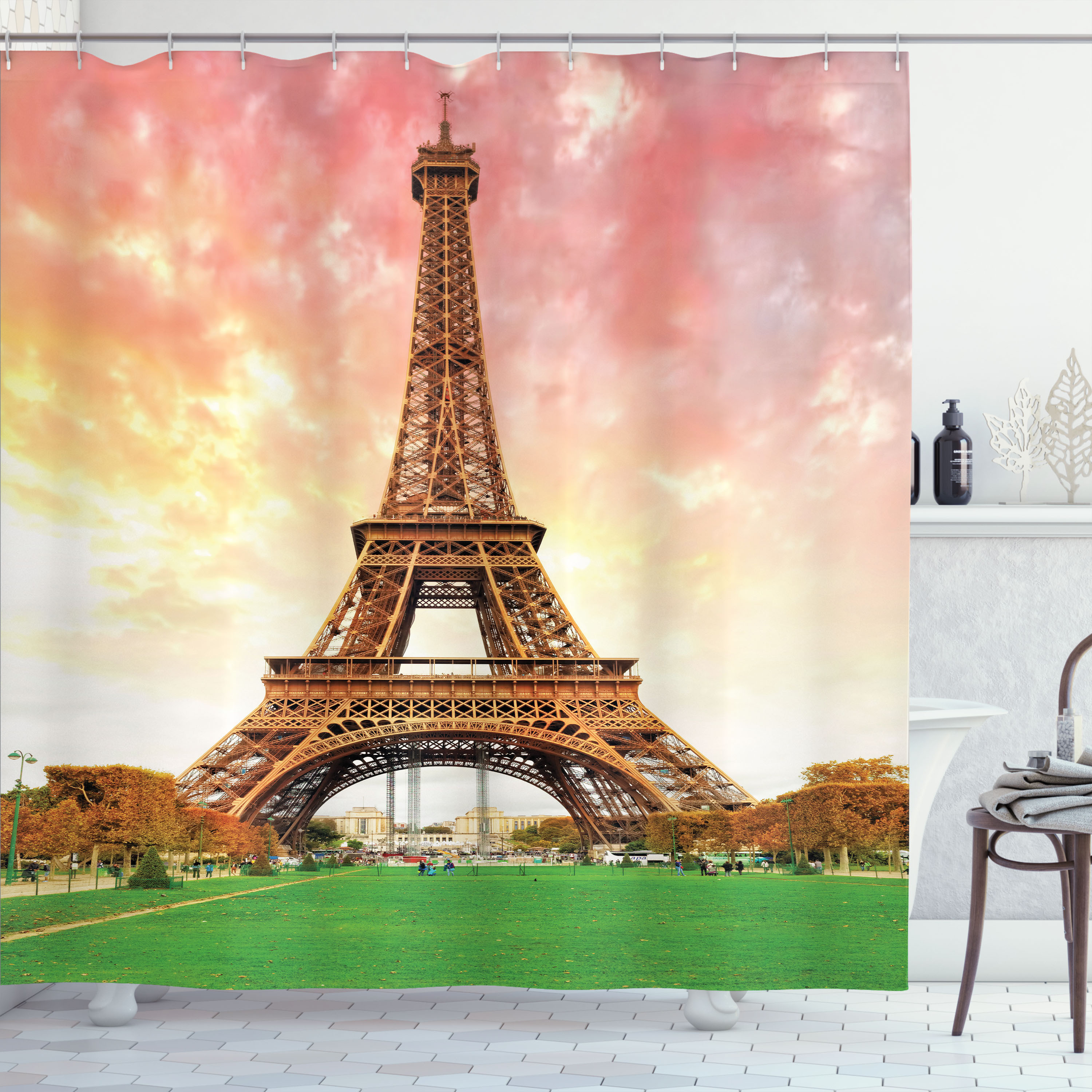Best HD Pictures about  Eiffel Tower Shower Curtain  with No AI Images