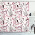 thumbnail image 1 of Ambesonne Eiffel Tower Shower Curtain, Paris Honeymoon, 69"Wx70"L, Pale Pink White, 1 of 5