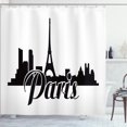 thumbnail image 1 of Ambesonne Eiffel Tower Shower Curtain, Paris and Cityscape, 69"Wx75"L, Charcoal Grey and White, 1 of 3