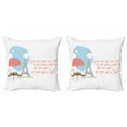 thumbnail image 1 of Ambesonne Eiffel Tower Throw Pillow Cover 2 Pack, Scenery and Lettering, 18", Coral Pale Taupe, 1 of 2