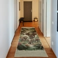thumbnail image 1 of Ambesonne Elephant Decorative Rug Carpet, Wild Nature Trunk Animals, 2' 5" x 7' 5", Jade Green Caramel Ruby, 1 of 3