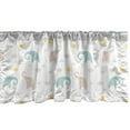 thumbnail image 1 of Ambesonne Elephant Valance Pack of 2, Kawaii Animal Drawing Art, 42"X12", Pale Seafoam Pale Tan, 1 of 3