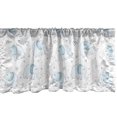thumbnail image 1 of Ambesonne Elephant Window Valance, Cartoon Elephants with Hand Drawn Hearts and Stars, Curtain Valance for Kitchen Bedroom Decor with Rod Pocket, 54" X 18", Baby Blue Cinnamon White, 1 of 2