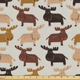 thumbnail image 1 of Ambesonne Elk Fabric by the Yard Upholstery, North American Animal Earthy, 2 Yards, Redwood Pale Coffee and Peach, 1 of 5