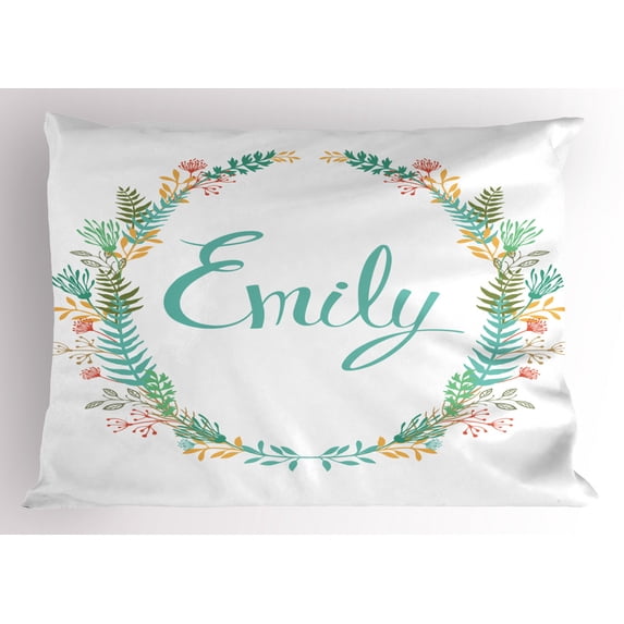 Ambesonne Emily Pillow Sham, Vintage Leaves Design, 36" X 20", Multicolor