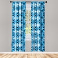 thumbnail image 1 of Ambesonne Emoji Art Curtains, Mad Faces Striped Back, Pair of 28"x95", Pale Sky Blue White, 1 of 2