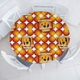 thumbnail image 1 of Ambesonne Emoji Art Fitted Round Tablecloth, 80s Disco Note Face Funky, 36"- 40" Diameter, White Vermilion Mustard, 1 of 5