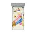 thumbnail image 1 of Ambesonne Emoji Art Fitted Sheet & Pillow Sham Set, Yellow Faces Funny Floral, Twinxl, Pale Khaki Mustard, 1 of 2