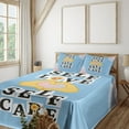 thumbnail image 1 of Ambesonne Emoji Art Fitted & Top Sheet Set with Sham, Pastel Self Love Heart, Pale Blue Mustard Mauve, 1 of 5