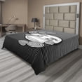 thumbnail image 1 of Ambesonne Emoji Art Flat Sheet, Optical Illusion Face, King Size, Pale Grey Black, 1 of 1