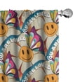 thumbnail image 1 of Ambesonne Emoji Curtains, Boho Floral You Are Loved, Pair of 28"x84", Pale Khaki and Apricot, 1 of 1