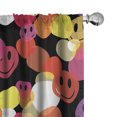thumbnail image 1 of Ambesonne Emoji Curtains, Colorful Rounds Funny Faces, Pair of 28"x84", Pink Yellow Black, 1 of 5