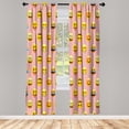 thumbnail image 1 of Ambesonne Emoji Curtains, Funny Faces Happy Surprised, Pair of 28"x95", Pale Pink Yellow, 1 of 2
